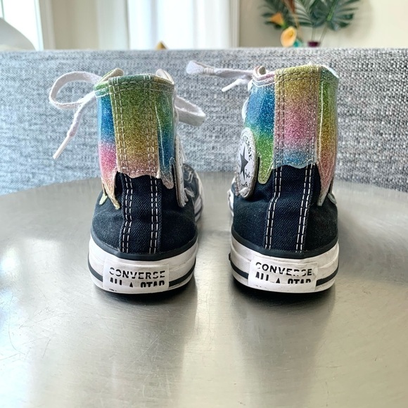 Converse Chuck Taylor All Star Hi glitter drip Sneakers high top kids shoes girl - Picture 6 of 7